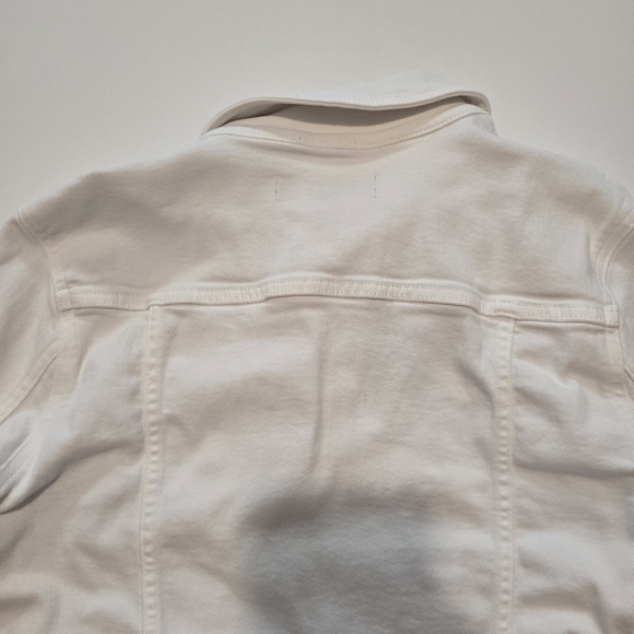 7 For All Mankind White Trucker Jacket Cotton Long sleeves Front button Size M - Picture 10 of 12